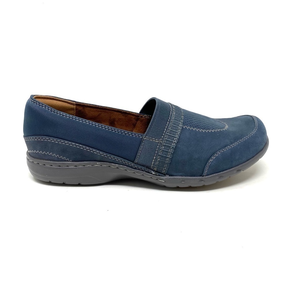 Cobb Hill Penfield A Line Nubuck Casual Slip On Blue WIDE